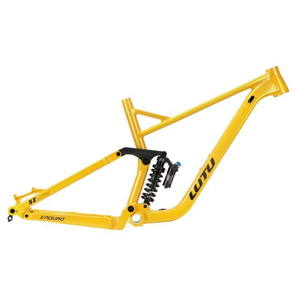 HIMALO 27.5er/29er Full Suspension Mountain Bike Frame Travel 140mm Boost Frame 12x148mm Thru Axle Enduro Frame 16''/18'' Disc Brake DH/AM/XC Downhill Frame with Rear Shocks(Yellow,L(18''))