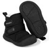 DUONITITI Toddler Snow Boots Double Strap Winter Warm Shoes Baby Faux Fur Lining Soft Fleece Booties with Non-Slip Sole(Black,9 Toddler) view 4