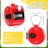 TOODOO 6 Pack Hand Tally Counter 4 Digit Mechanical Palm Clicker Plastic Hand Held Counter Clicker with Metal Finger Ring for School Golf Sports Events Office Stadium(Retro Color) view 2