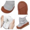 DUONITITI Toddler Snow Boots Double Strap Winter Warm Shoes Baby Faux Fur Lining Soft Fleece Booties with Non-Slip Sole(Grey,9 Toddler) view 2