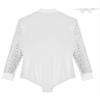 Winnrchan Men's Shiny Latin Ballet Dance Shirt Leotard Long Sleeve Ballroom Samba Salsa Performance Costume White Large view 4