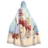 HCBPWVQA Unisex Full Length Halloween Hooded Cloak Cute Snowmen Christmas Hooded Robe Witch Cape for Halloween Cosplay Costume view 1