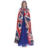 HCBPWVQA Unisex Full Length Halloween Hooded Cloak Cat British Flag Bunting Hooded Robe Witch Cape for Halloween Cosplay Costume view 2