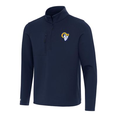 Antigua Men's Navy Los Angeles Rams Insider Quarter-Zip Pullover Top
