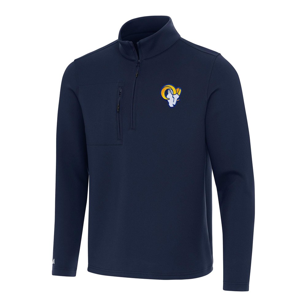 Antigua Men's Navy Los Angeles Rams Insider Quarter-Zip Pullover Top