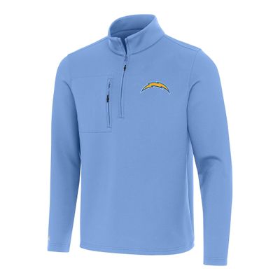 Antigua Men's Powder Blue Los Angeles Chargers Insider Quarter-Zip Pullover Top