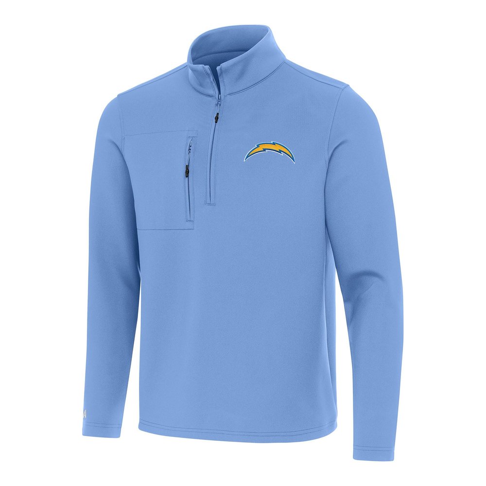 Antigua Men's Powder Blue Los Angeles Chargers Insider Quarter-Zip Pullover Top