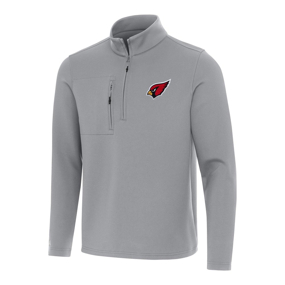 Antigua Men's Gray Arizona Cardinals Insider Quarter-Zip Pullover Top