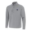 Antigua Men's Gray Dallas Cowboys Insider Quarter-Zip Pullover Top view 1