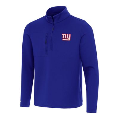 Antigua Men's Royal New York Giants Insider Quarter-Zip Pullover Top
