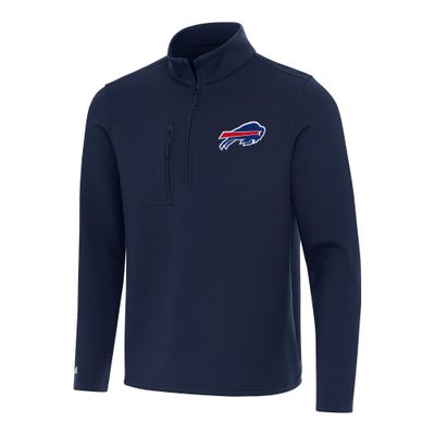 Antigua Men's Navy Buffalo Bills Insider Quarter-Zip Pullover Top