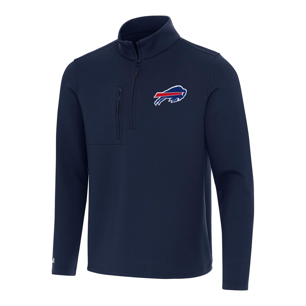Antigua Men's Navy Buffalo Bills Insider Quarter-Zip Pullover Top