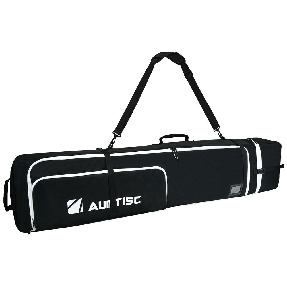 AUMTISC Padded Snowboard Bag for Air Travel, Snow Board Travel Bags Case for Flying, Ski Storage Bags for Boots and Equipment, Adjustable Length in 156cm - 181cm