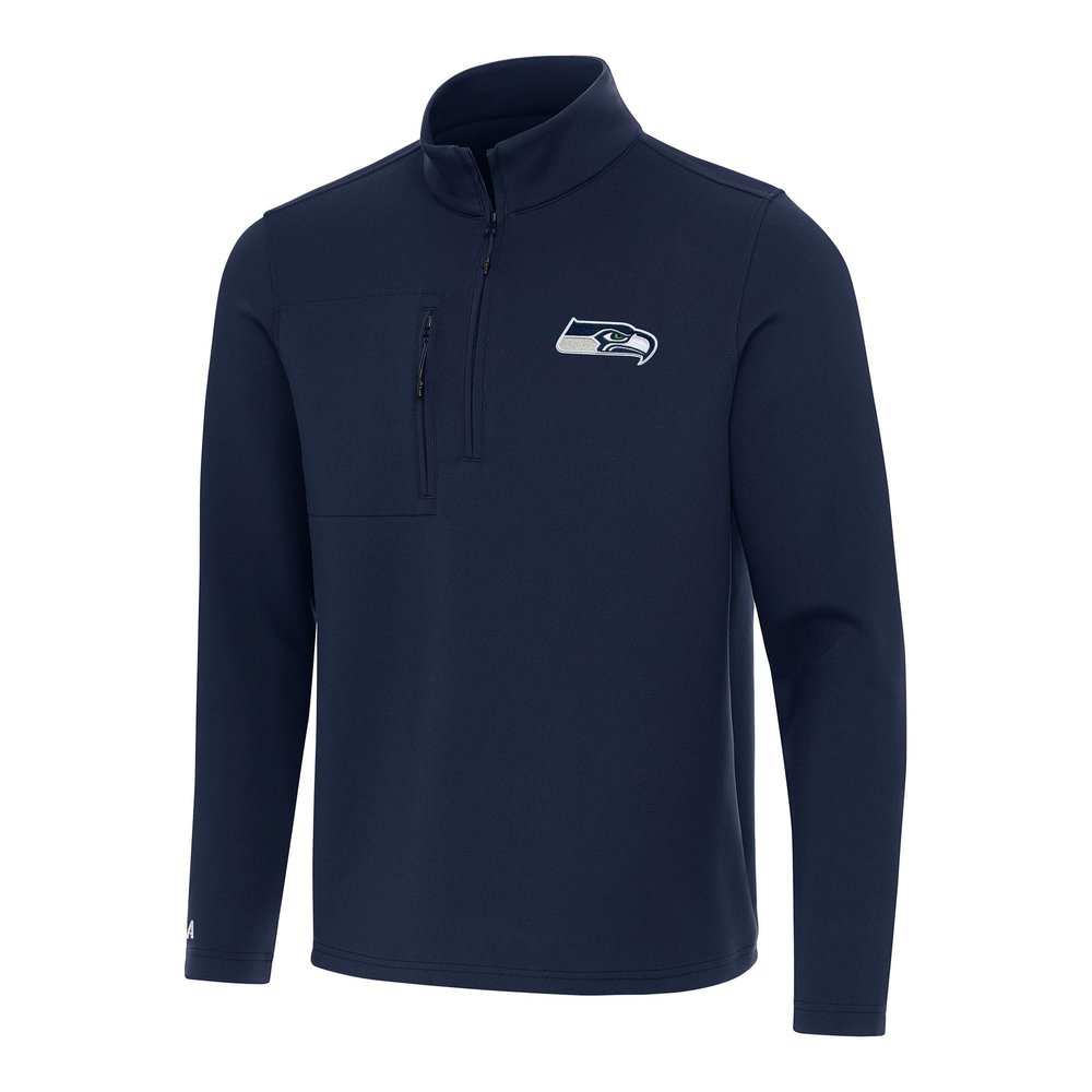 Antigua Men's College Navy Seattle Seahawks Insider Quarter-Zip Pullover Top