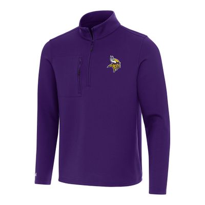 Antigua Men's Purple Minnesota Vikings Insider Quarter-Zip Pullover Top