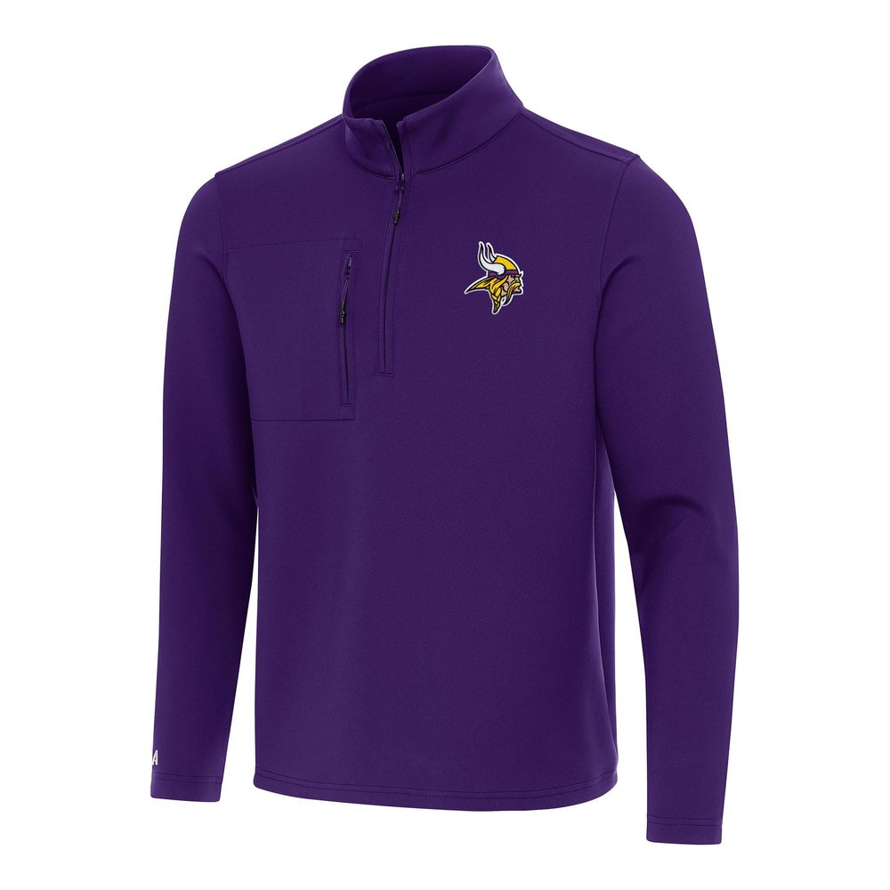 Antigua Men's Purple Minnesota Vikings Insider Quarter-Zip Pullover Top