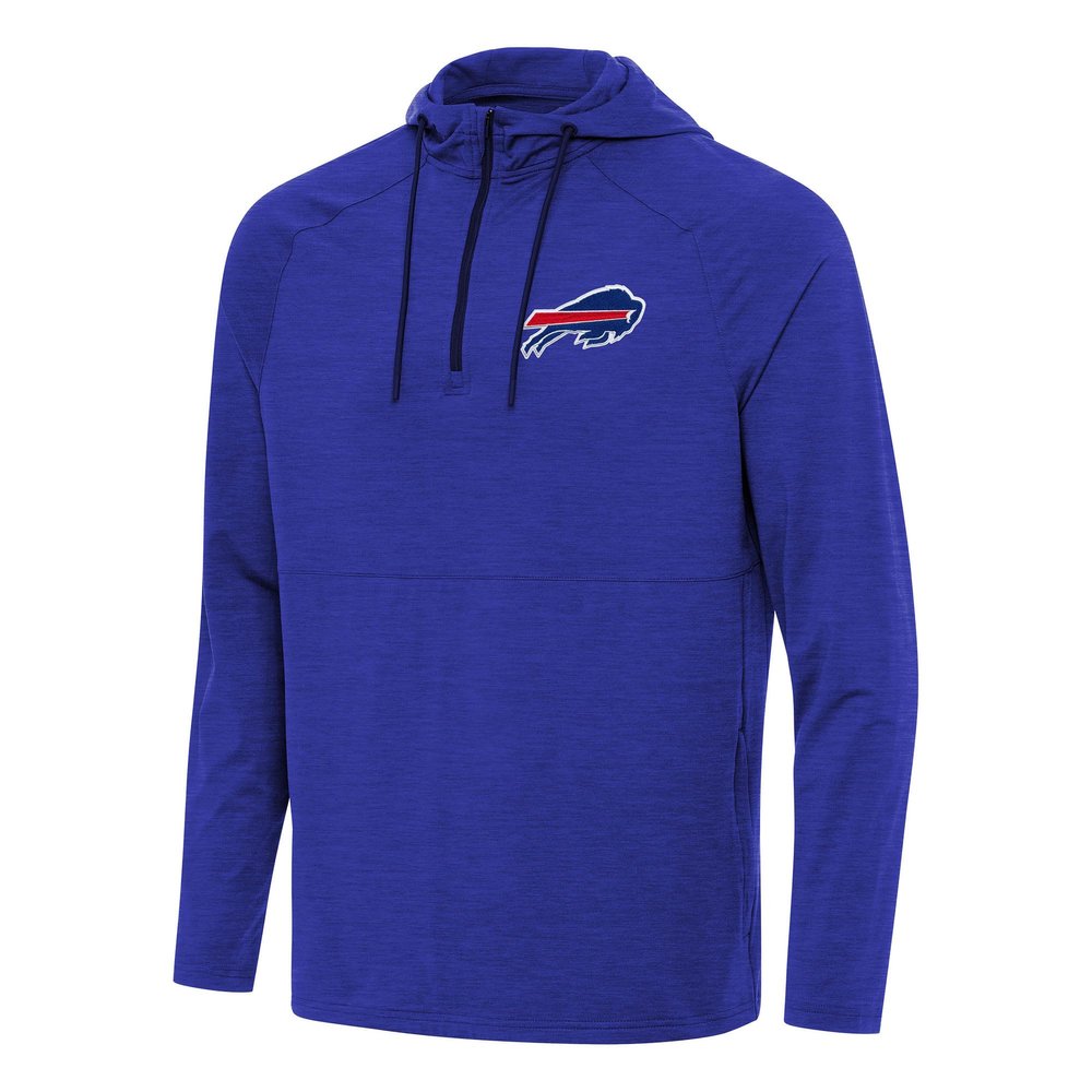 Antigua Men's Heather Royal Buffalo Bills Spikes Quarter-Zip Pullover Hoodie