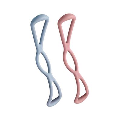 2pcs Yoga Bar Kit for Stretching and Flexibility Elastic Resistance Bands for Shoulder and Chest Workout Fitness Equipment for Home Exercise Blue