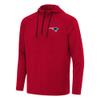 Antigua Men's Heather Red New England Patriots Spikes Quarter-Zip Pullover Hoodie view 1