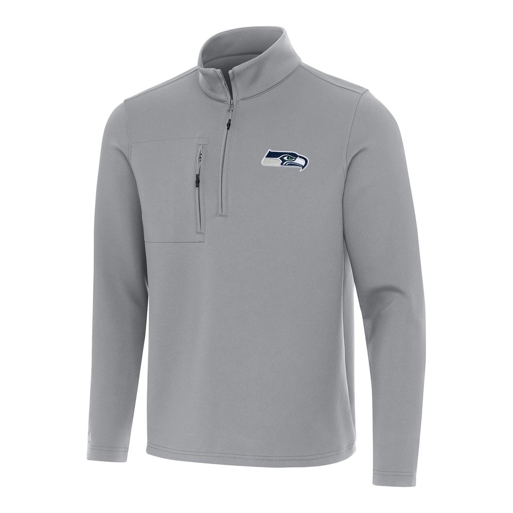 Antigua Men's Gray Seattle Seahawks Insider Quarter-Zip Pullover Top
