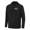 Antigua Men's Heather Black Baltimore Ravens Spikes Quarter-Zip Pullover Hoodie view 1