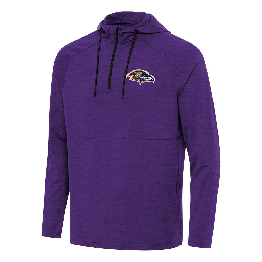 Antigua Men's Heather Purple Baltimore Ravens Spikes Quarter-Zip Pullover Hoodie