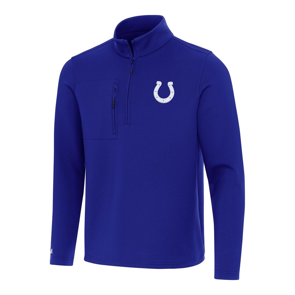 Antigua Men's Royal Indianapolis Colts Insider Quarter-Zip Pullover Top