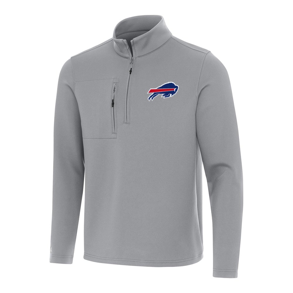 Antigua Men's Gray Buffalo Bills Insider Quarter-Zip Pullover Top