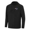Antigua Men's Heather Black New England Patriots Spikes Quarter-Zip Pullover Hoodie view 1