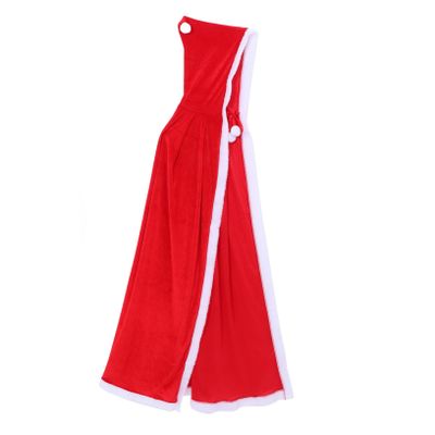OATIPHO Christmas Cloak with Hood Adult Santa Cosplay Costume for Xmas Parties Hooded Cape for Festive Dress-up and Role Play Events Design Red