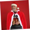 OATIPHO Christmas Cloak with Hood Adult Santa Cosplay Costume for Xmas Parties Hooded Cape for Festive Dress-up and Role Play Events Design Red view 2