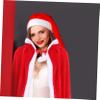 OATIPHO Christmas Cloak with Hood Adult Santa Cosplay Costume for Xmas Parties Hooded Cape for Festive Dress-up and Role Play Events Design Red view 3