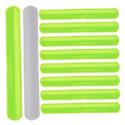 BRIGHTFUFU 10pcs Reflective Straps for Men Walking Reflective Gear Safety Wristbands Glow in Dark High Visibility Arm Bands