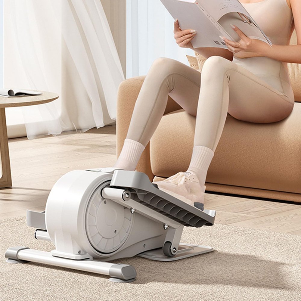 KJLYLPP Electric Pedal Exerciser,Seated Elliptical Machine Cardio Under Desk Exercise Bike,Cycle Trainer for Elderly,Sit Down Foot Step Machine Leg Exercise Equipment Home Use