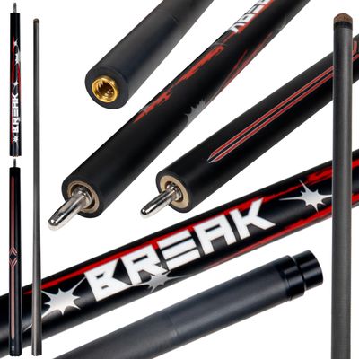 Collapsar Carbon Fiber Jump Break Cue,3-Pieces 12.9mm Tip Power Break Pool Cue,20oz Punch Jump Billiard Cue Stick