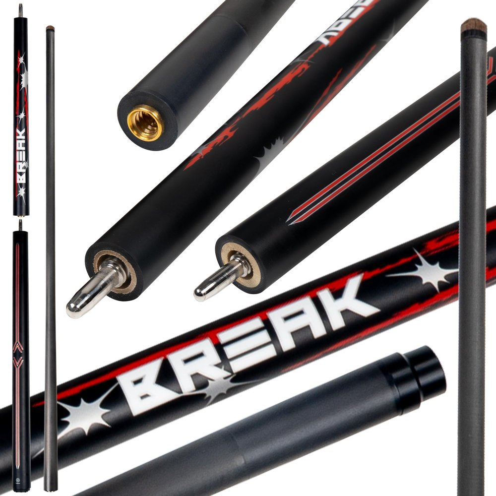 Collapsar Carbon Fiber Jump Break Cue,3-Pieces 12.9mm Tip Power Break Pool Cue,20oz Punch Jump Billiard Cue Stick