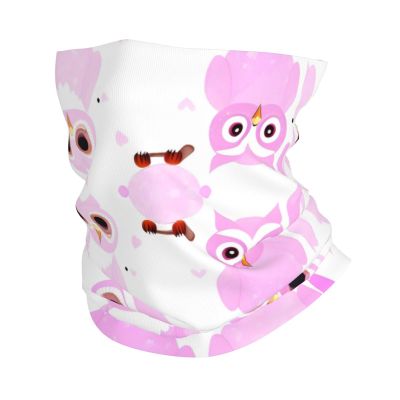 WBQLSL Universal scarf for head and neck, 20 * 10 inch multifunctional sports headband, cycling, climbing, off-road Cute owl pattern