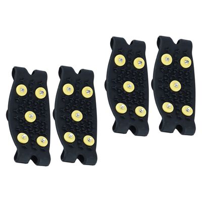 Yardenfun 2pairs Ice Grippers for Shoes Non-Slip Mountaineering Crampons Lightweight Traction Cleats for Winter Hiking Snow Walking and Outdoor Activities