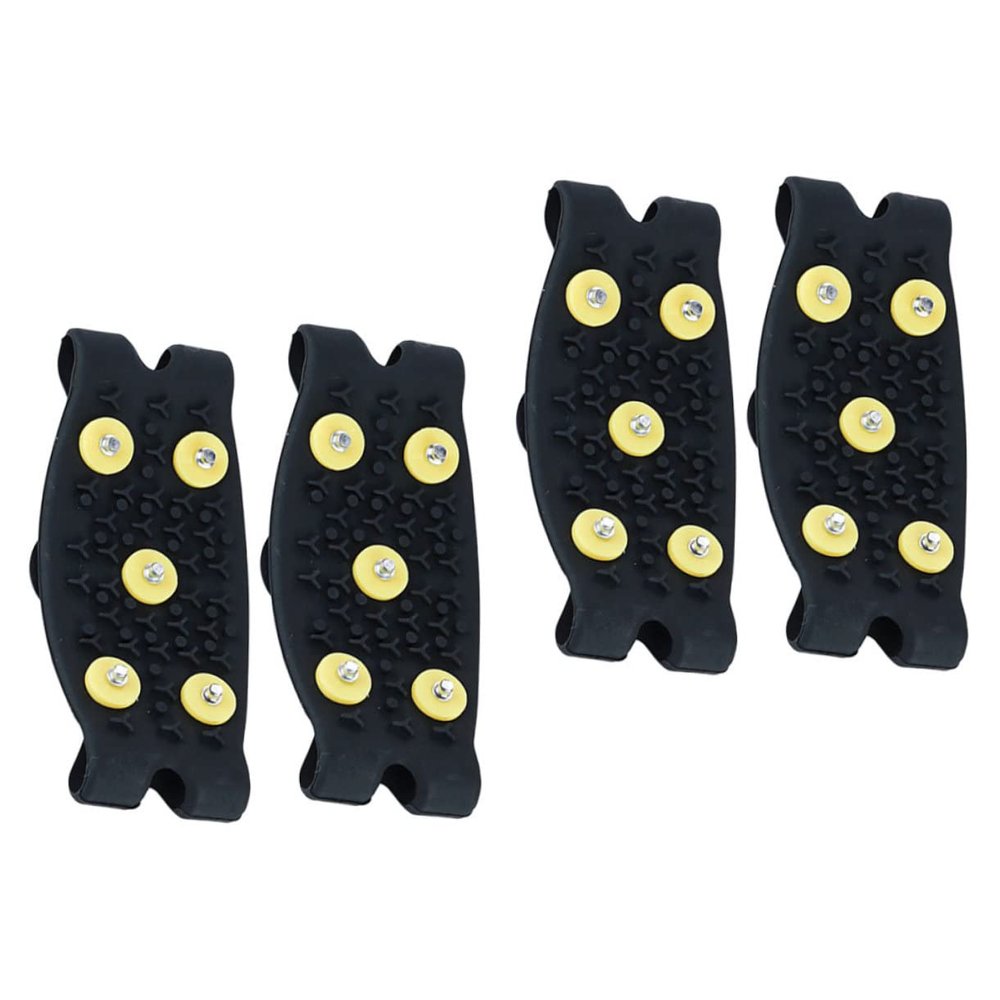 Yardenfun 2pairs Ice Grippers for Shoes Non-Slip Mountaineering Crampons Lightweight Traction Cleats for Winter Hiking Snow Walking and Outdoor Activities