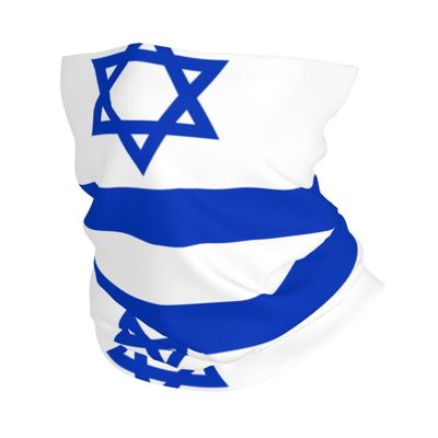 WBQLSL Universal scarf for head and neck, 20 * 10 inch multifunctional sports headband, cycling, climbing, off-road Israeli flag pattern