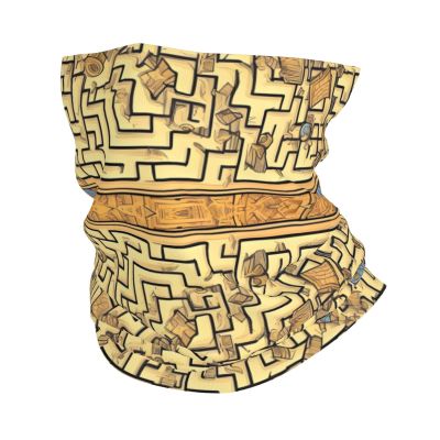 WBQLSL Universal scarf for head and neck, 20 * 10 inch multifunctional sports headband, cycling, climbing, off-road Treasure Maze pattern