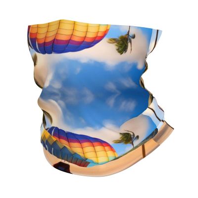 WBQLSL Universal scarf for head and neck, 20 * 10 inch multifunctional sports headband, cycling, climbing, off-road Hawaii Hot Air Balloon pattern