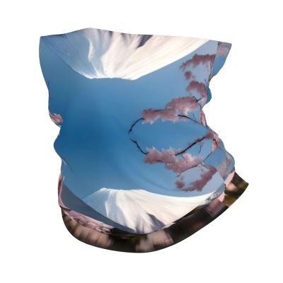 WBQLSL Universal scarf for head and neck, 20 * 10 inch multifunctional sports headband, cycling, climbing, off-road Mt. Fuji in early spring pattern