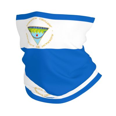 WBQLSL Universal scarf for head and neck, 20 * 10 inch multifunctional sports headband, cycling, climbing, off-road Flag of Nicaragua pattern