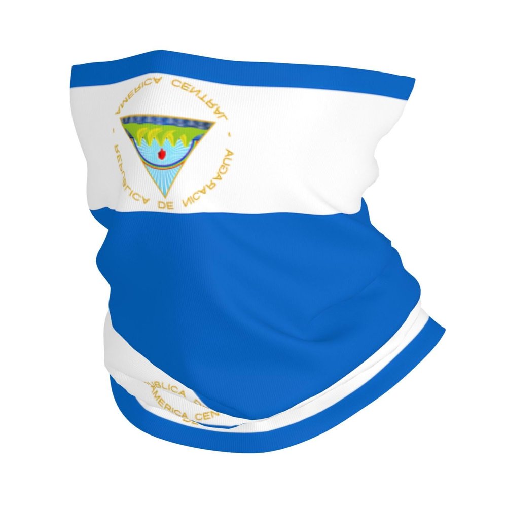 WBQLSL Universal scarf for head and neck, 20 * 10 inch multifunctional sports headband, cycling, climbing, off-road Flag of Nicaragua pattern
