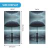 WBQLSL Universal scarf for head and neck, 20 * 10 inch multifunctional sports headband, cycling, climbing, off-road Black umbrella in the rain pattern view 2