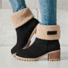 Gikleihwy Women's Mid Calf Snow Boots Warm Fur Lining Mid Calf Boots Anti Slip Rubber Booties Fashion Multiple Colors Winter Outdoor Boot(Black,7.5 US) view 2