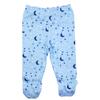 123 Bear 100% Cotton Baby Pants with Footies 100% Cotton Unisex Boys Girls (0-3 Months, 4-Pack Blue Pr) view 3