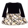 Bonnie Jean Girls 2T-16 Velvet Plaid Taffeta Drop-Waist Hipster Holiday Dress (Gold Bows, 6) view 2