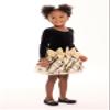 Bonnie Jean Girls 2T-16 Velvet Plaid Taffeta Drop-Waist Hipster Holiday Dress (Gold Bows, 6) view 4